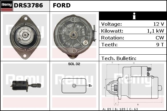 DELCO REMY Starter DRS3804